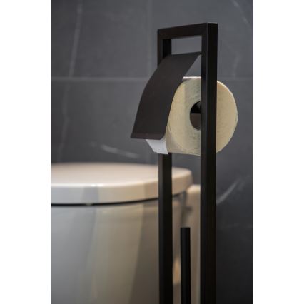 WENKO 24751100 - WC-set BAMBU⁠SA 18x72,5 cm zwart/bruin