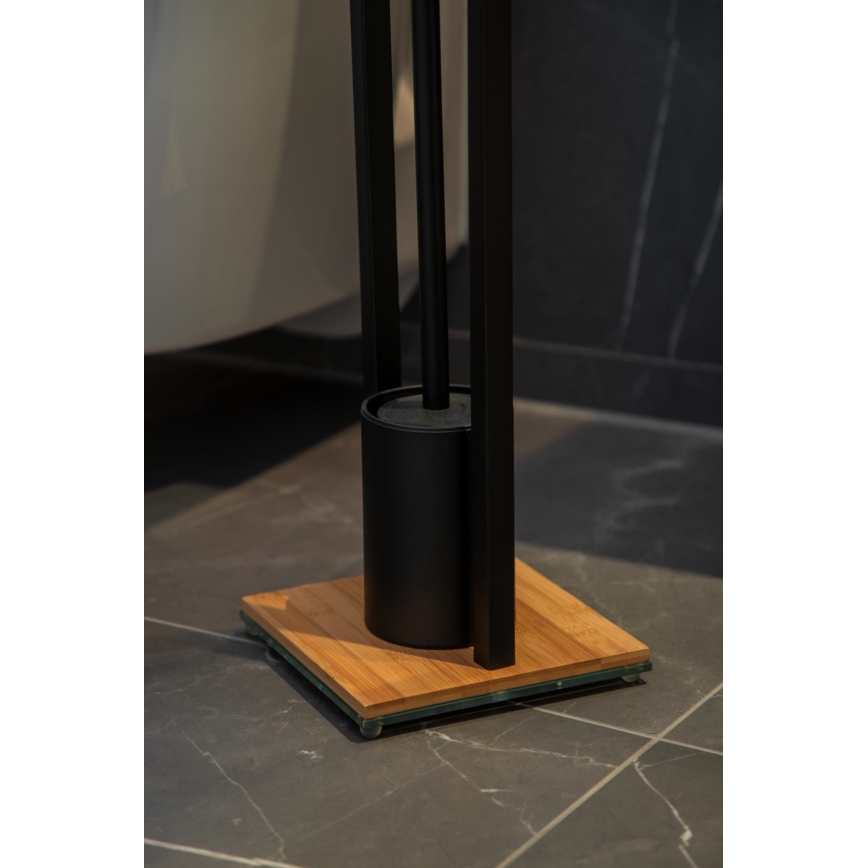 WENKO 24751100 - WC-set BAMBU⁠SA 18x72,5 cm zwart/bruin