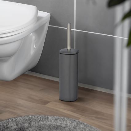 WENKO 24777100 - WC-set ALASSIO 9,3x39,2 cm rvs/grijs