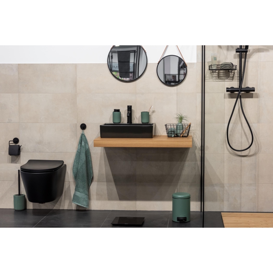 WENKO 24807100 - Zeepdispenser BELLUNO 8x13,5 cm groen/zwart