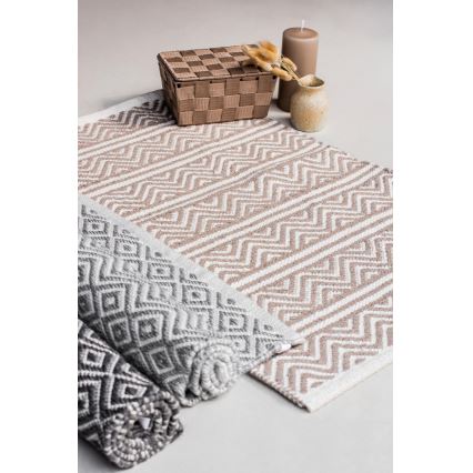 WENKO 24868100-Tapis SHAKI 50x80 cm beige/blanc