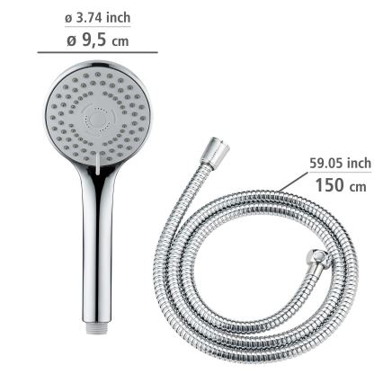 WENKO 24918100 - Douchekop BASIC LINE 9,5x9,5 cm glanzend chroom/zilverkleurig