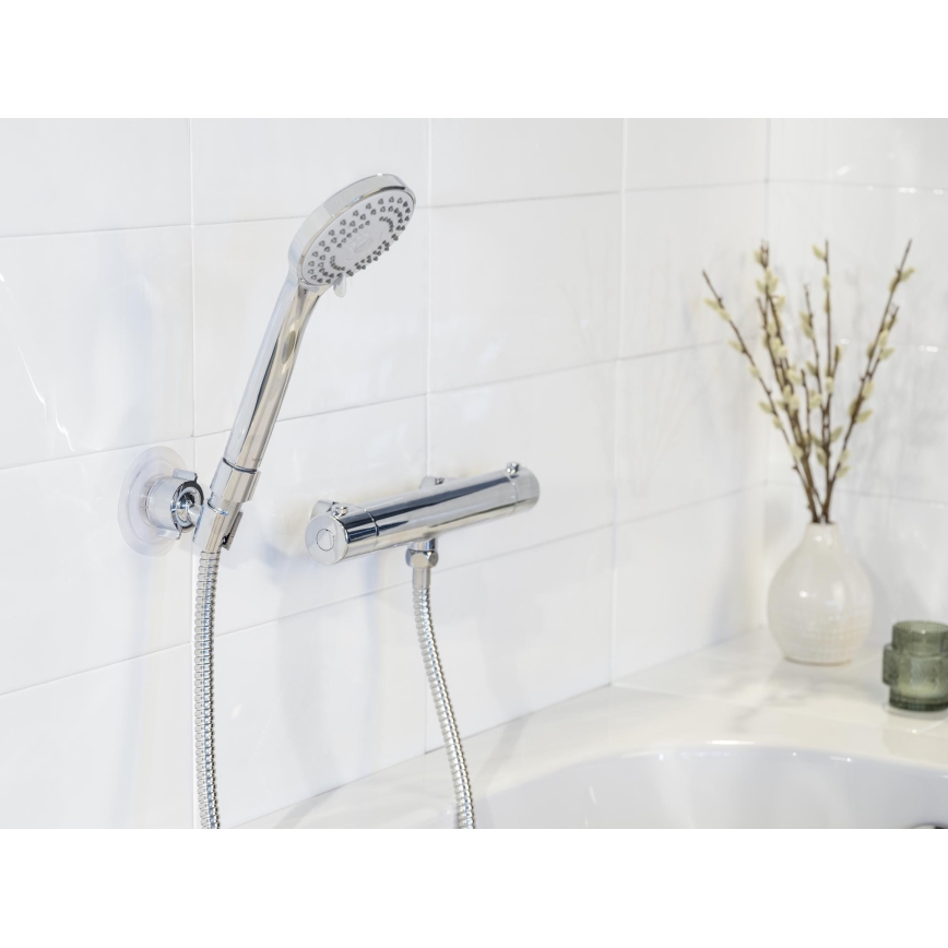 WENKO 24918100 - Douchekop BASIC LINE 9,5x9,5 cm glanzend chroom/zilverkleurig