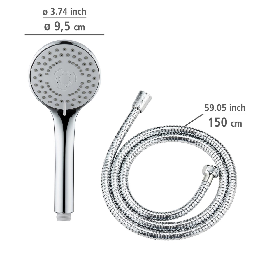 WENKO 24918100 - Pomme de douche BASIC LINE 9,5x9,5 cm, finition chrome brillant/argenté