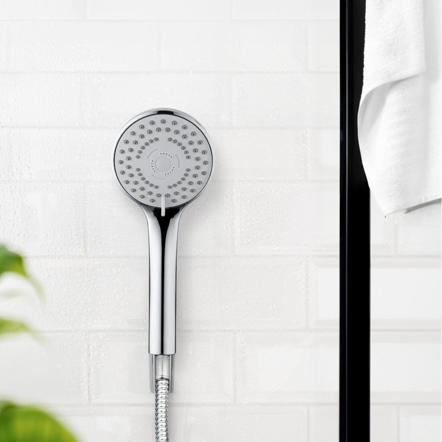 WENKO 24918100 - Pomme de douche BASIC LINE 9,5x9,5 cm, finition chrome brillant/argenté