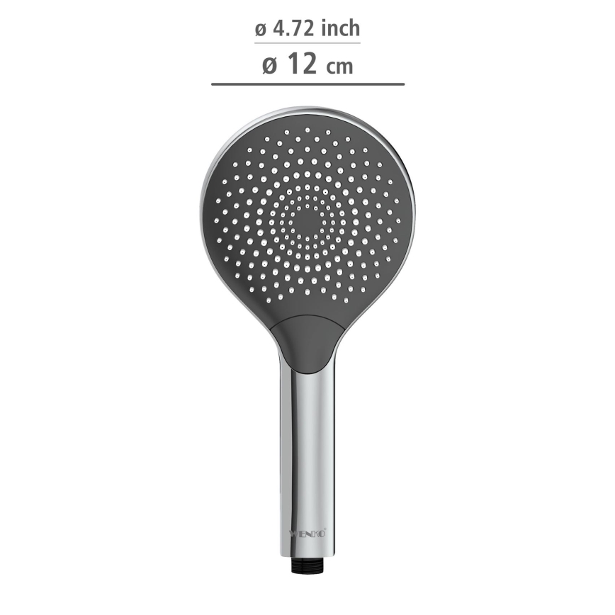 WENKO 24921100 - Douchekop WATERSAVING SYSTEM 12x12 cm glanzend chroom/grijs