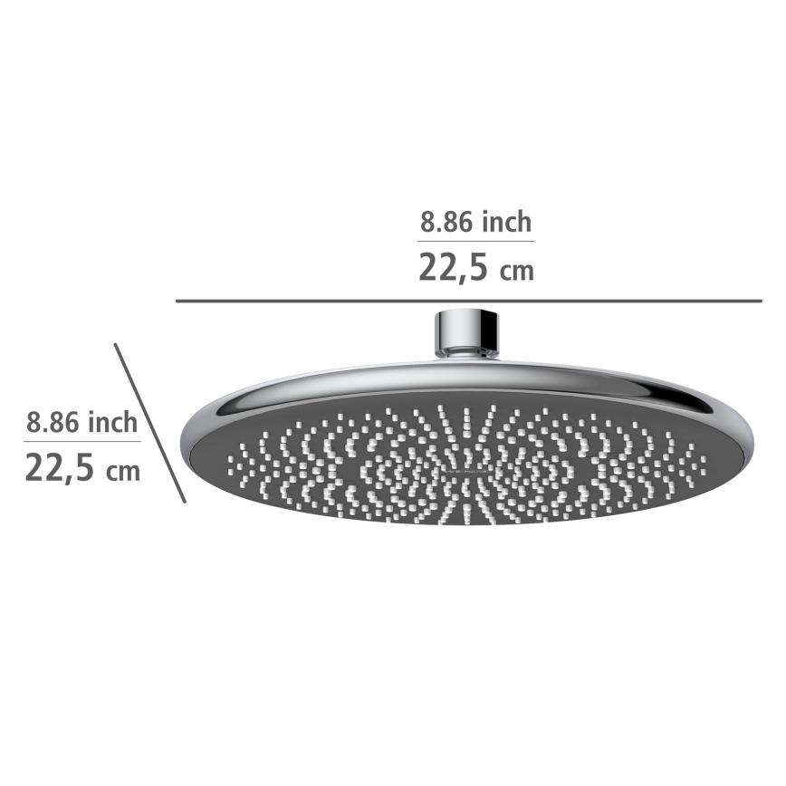 WENKO 24926100 - Douchekop Waterbesparend systeem 22,5 x 22,5 cm glanzend chroom/grijs