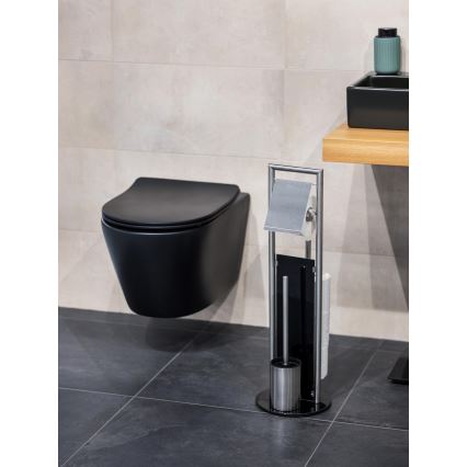 WENKO 24981800 - ensemble WC RAVINA 20x70 cm inox/argenté