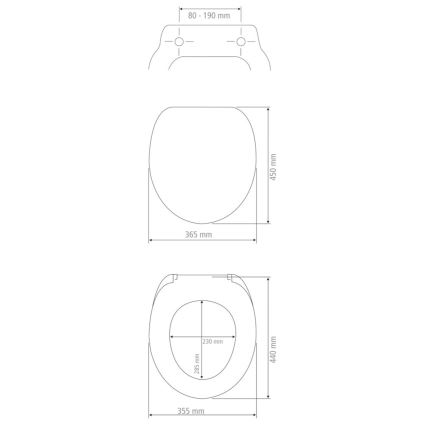 WENKO 24989100 - Abattant WC EXCLUSIVE 36,5x45 cm noir/argenté