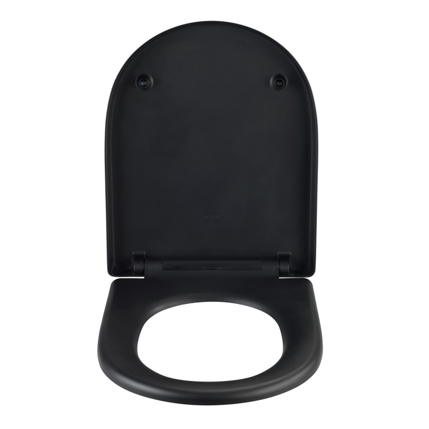 WENKO 24989100 - WC-bril EXCLUSIVE 36,5x45 cm zwart/zilver