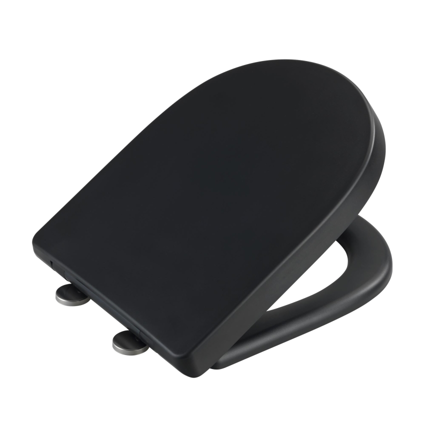 WENKO 24989100 - WC-bril EXCLUSIVE 36,5x45 cm zwart/zilver