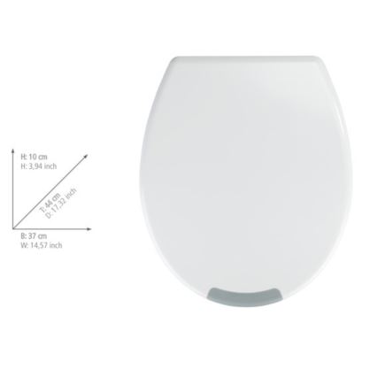 WENKO 25005100 - Abattant WC SECURA 37 x 44 cm blanc/gris