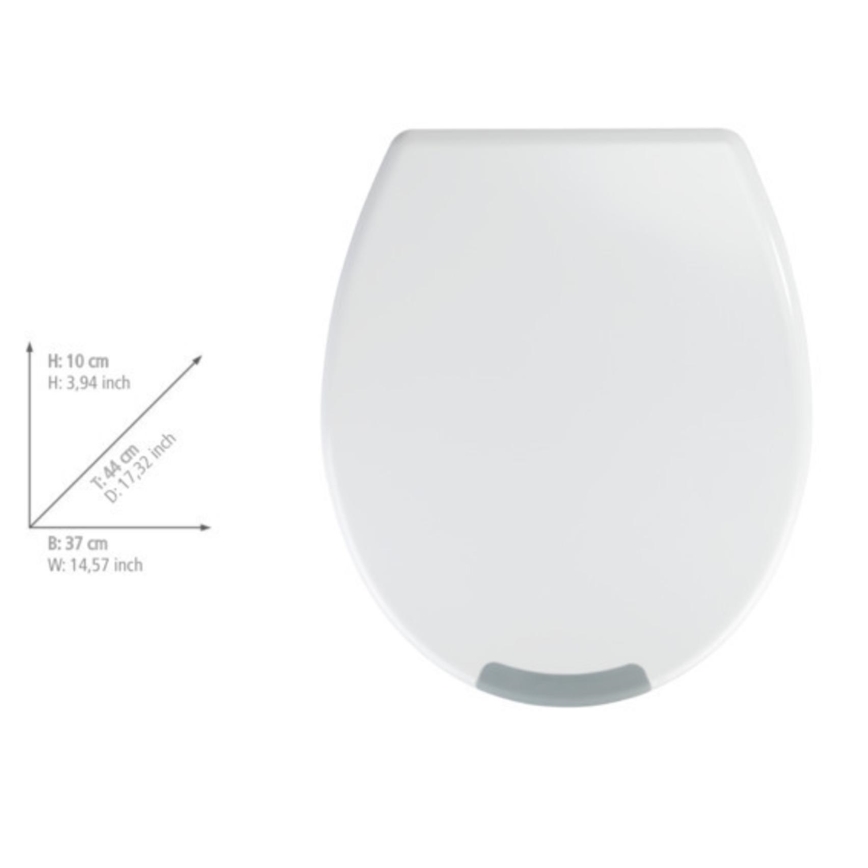 WENKO 25005100-Toiletbril SECURA 37x44 cm wit/grijs