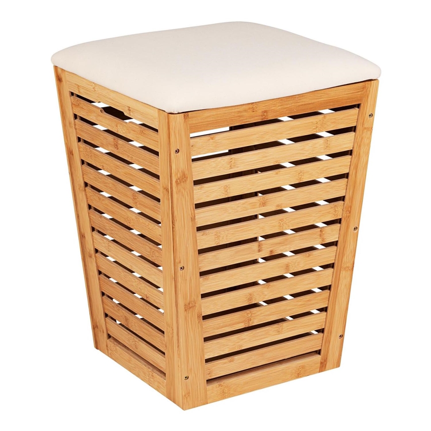 WENKO 25143100 - Panier à linge BAMBUSA 40x56 cm marron