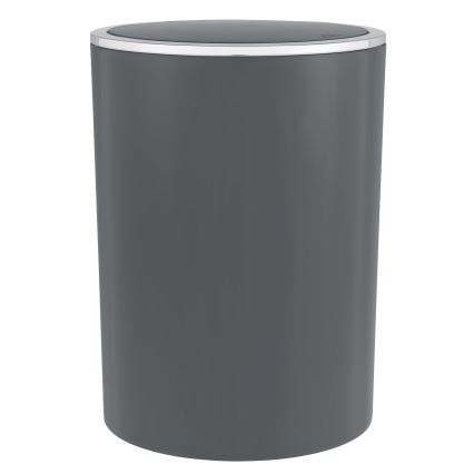 WENKO 25146100 - Corbeille INCA 18,5 x 25,5 cm, anthracite / chrome brillant