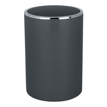 WENKO 25146100 - Prullenbak INCA 18,5x25,5 cm antraciet/glanzend chroom