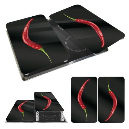 WENKO 2521380100 - Afdekplaat voor kookplaat 30x52 cm veelkleurig/grijs/helder