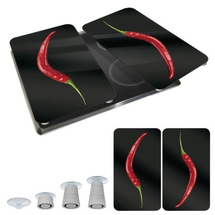 WENKO 2521380100 - Afdekplaat voor kookplaat 30x52 cm veelkleurig/grijs/helder