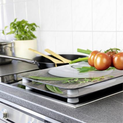 WENKO 2521420100 - Kookplaatafdekking 52x30 cm veelkleurig/grijs/transparant