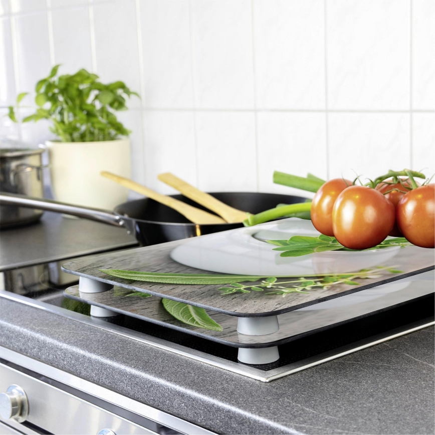 WENKO 2521420100 - Kookplaatafdekking 52x30 cm veelkleurig/grijs/transparant
