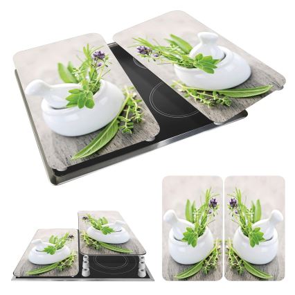 WENKO 2521420100 - Kookplaatafdekking 52x30 cm veelkleurig/grijs/transparant