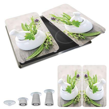 WENKO 2521420100 - Kookplaatafdekking 52x30 cm veelkleurig/grijs/transparant