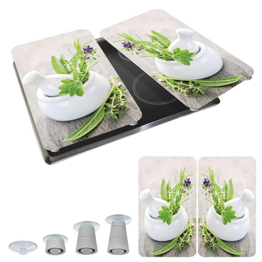 WENKO 2521420100 - Kookplaatafdekking 52x30 cm veelkleurig/grijs/transparant