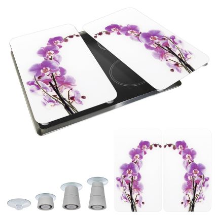 WENKO 2521433500 -Couvercle pour plaque ABDECKPLATTE - FLEUR/PLANTE 30x52 cm multicolore