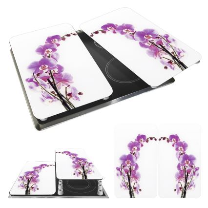 WENKO 2521433500 -Couvercle pour plaque ABDECKPLATTE - FLEUR/PLANTE 30x52 cm multicolore