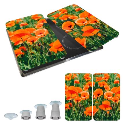 WENKO 2521434500 - Couvercle décoratif 30x52 cm - motif FLEUR/PLANTE, multicolore