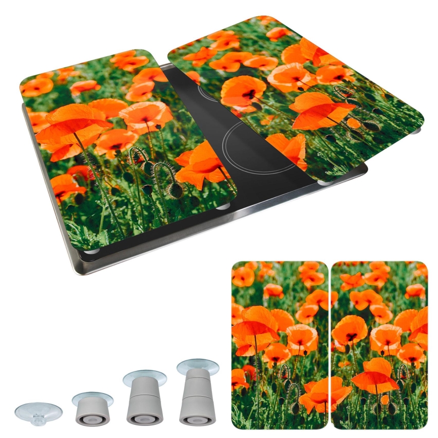 WENKO 2521434500 - Couvercle décoratif 30x52 cm - motif FLEUR/PLANTE, multicolore