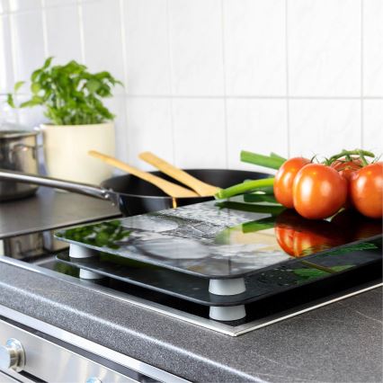 WENKO 2521482100 - Kookplaatbeschermer 52x30 cm multikleurig/grijs/transparant