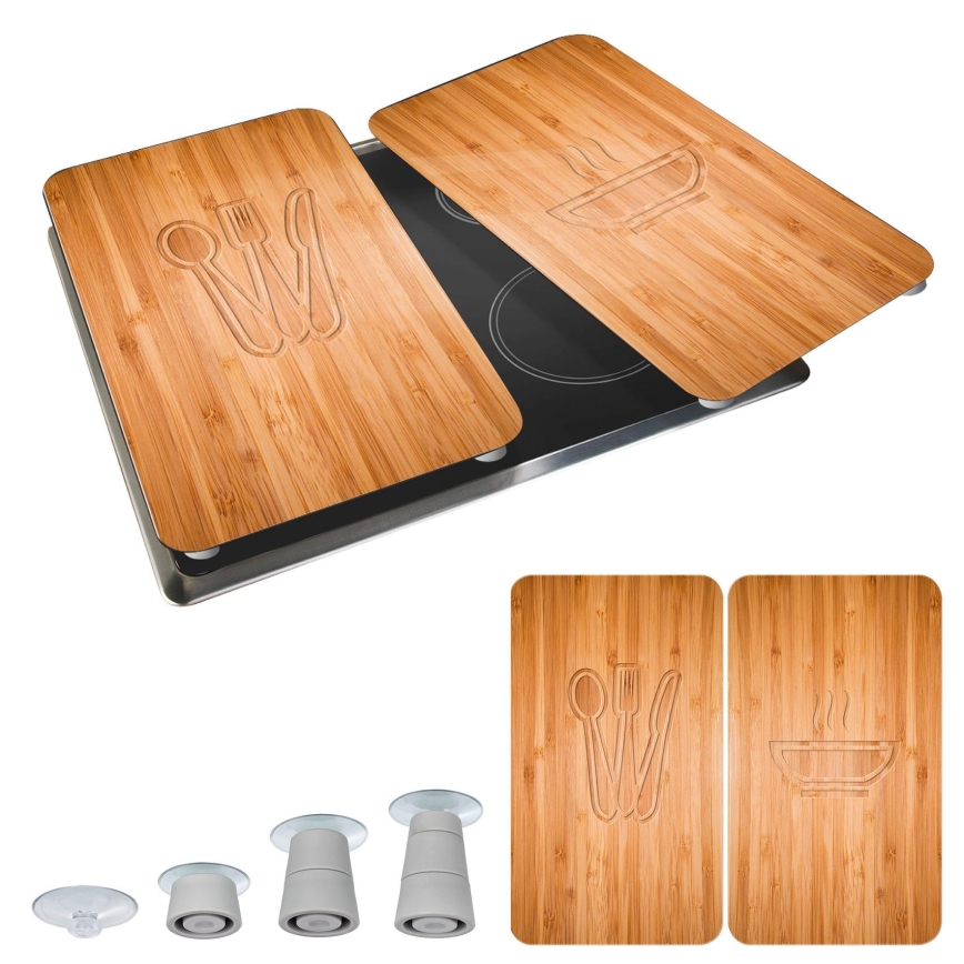 WENKO 2521497100 - Kookplaatafdekking 52x30 cm veelkleurig/grijs/transparant