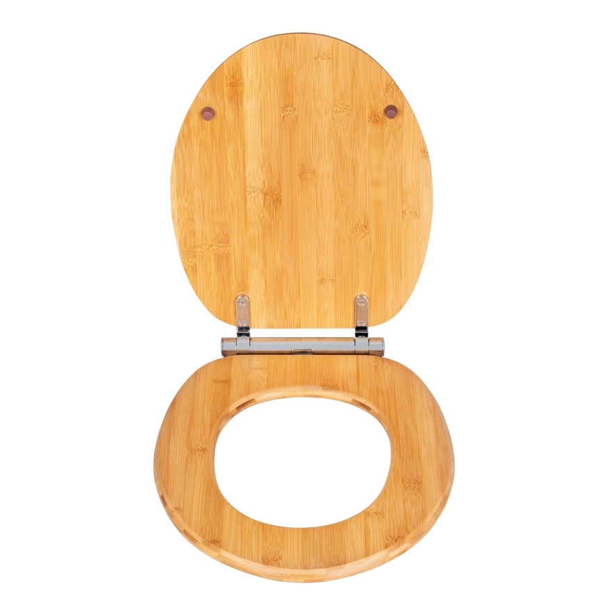 WENKO 25224100 - Abattant WC BAMBOUSA 34,5x40,5 cm brun/argenté