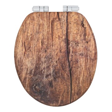 WENKO 25226100-WC wc-bril RUSTIC 35,5x42,5 cm bruin/zilver