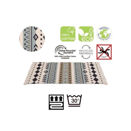 WENKO 25277100-Mat van gerecycled katoen 80x50 cm veelkleurig