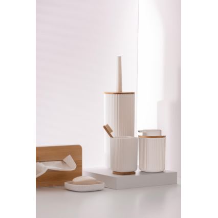 WENKO 25294100 - Zeepdispenser ROTELLO 8,9x12,7 cm wit/bruin