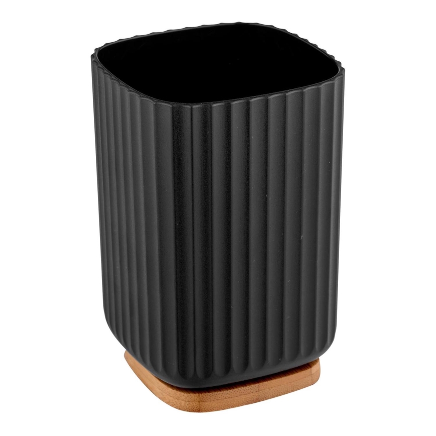 WENKO 25297100 - Tandenborstelbeker ROTELLO 8,5x11 cm zwart/bruin