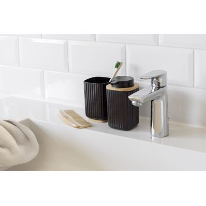 WENKO 25297100 - Tandenborstelbeker ROTELLO 8,5x11 cm zwart/bruin