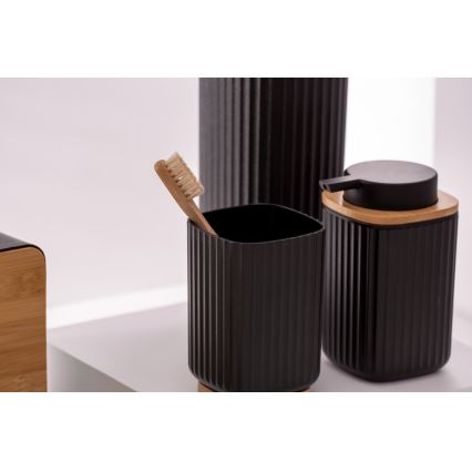 WENKO 25298100 - Zeepdispenser ROTELLO 8,9x12,7 cm zwart/bruin