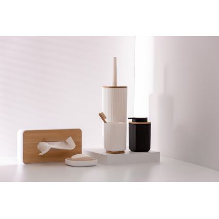 WENKO 25298100 - Zeepdispenser ROTELLO 8,9x12,7 cm zwart/bruin