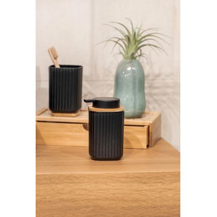 WENKO 25298100 - Zeepdispenser ROTELLO 8,9x12,7 cm zwart/bruin