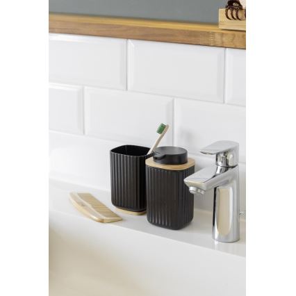 WENKO 25298100 - Zeepdispenser ROTELLO 8,9x12,7 cm zwart/bruin