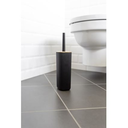 WENKO 25304100 - Ensemble WC ROTELLO 10 x 36 cm noir/marron