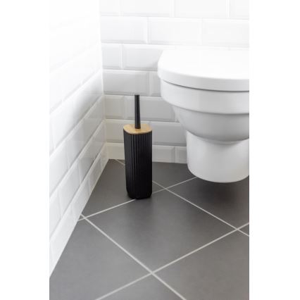 WENKO 25304100 - WC-set ROTELLO 10x36 cm zwart/bruin