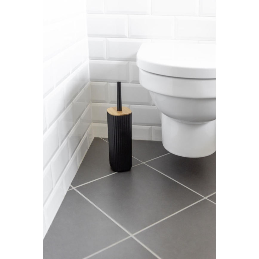 WENKO 25304100 - WC-set ROTELLO 10x36 cm zwart/bruin