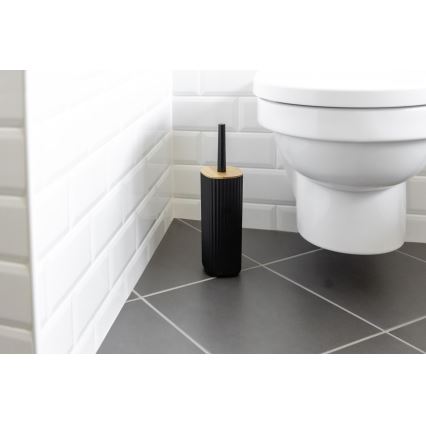 WENKO 25304100 - WC-set ROTELLO 10x36 cm zwart/bruin