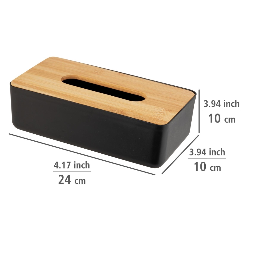 WENKO 25319100 - Boîte à cosmétiques ROTELLO 24x12,7 cm noir/marron