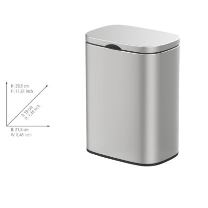 WENKO 25336100 - Corbeille SARE 21,5 x 29,5 cm argentée