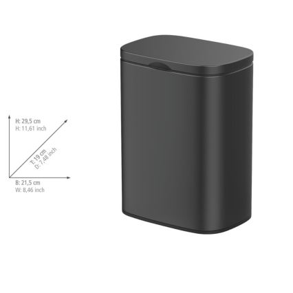 WENKO 25338100 - Corbeille SARE 21,5x29,5 cm noire